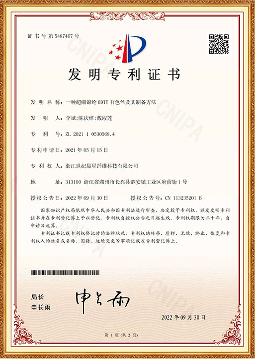 Patent Certificate